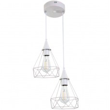 Φωτιστικό Κρεμαστό 2xE27 230V σε Ροζέτα Λευκό 4024-2-WH/rosette